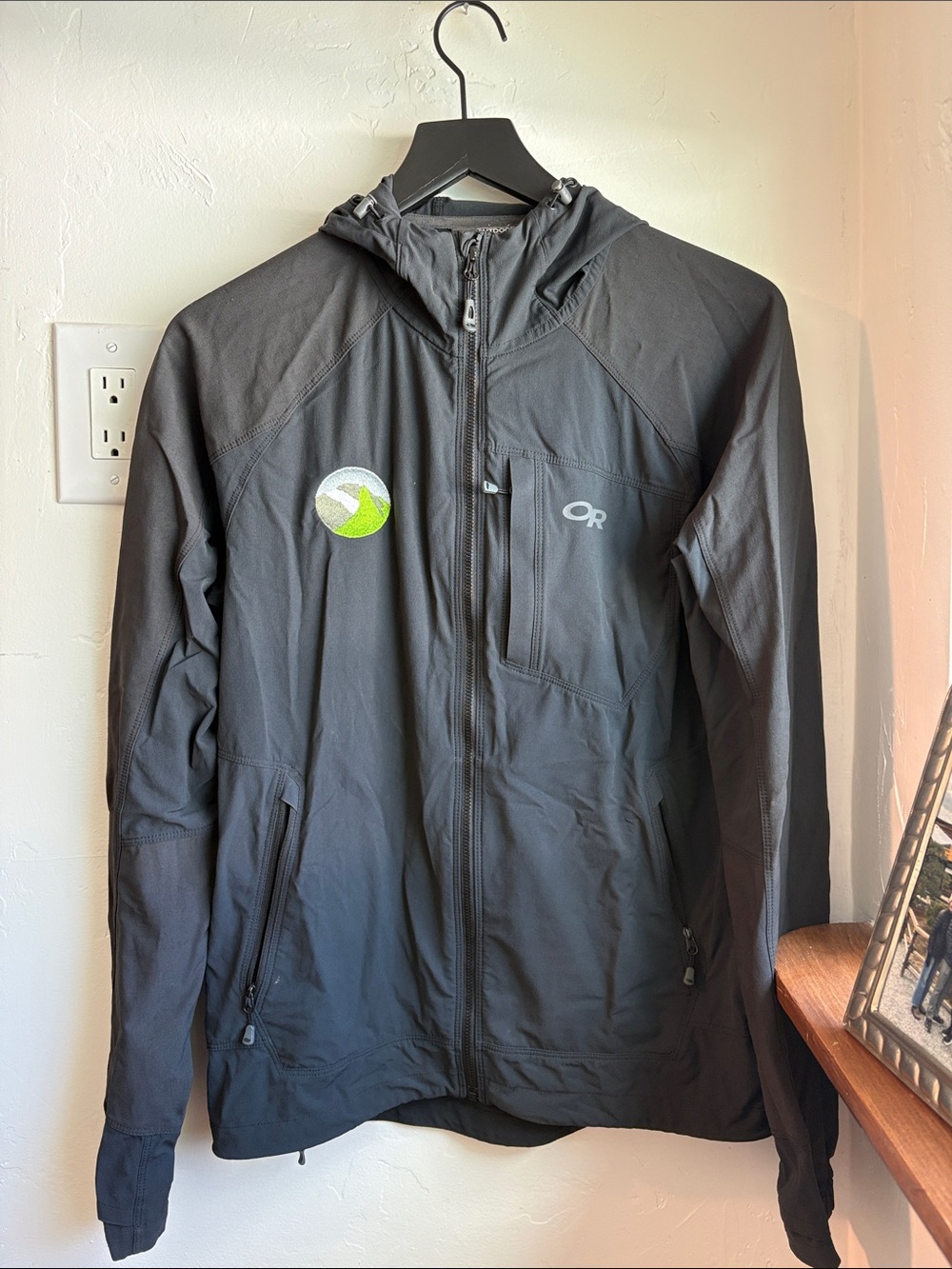 Outdoor Research Black Hooded Lightweight Softshell Jacket